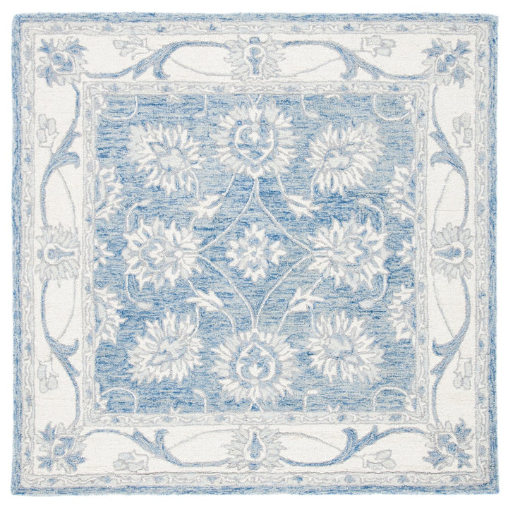 SAFAVIEH Micro-Loop MLP536M Handmade Blue / Ivory Rug Image 6