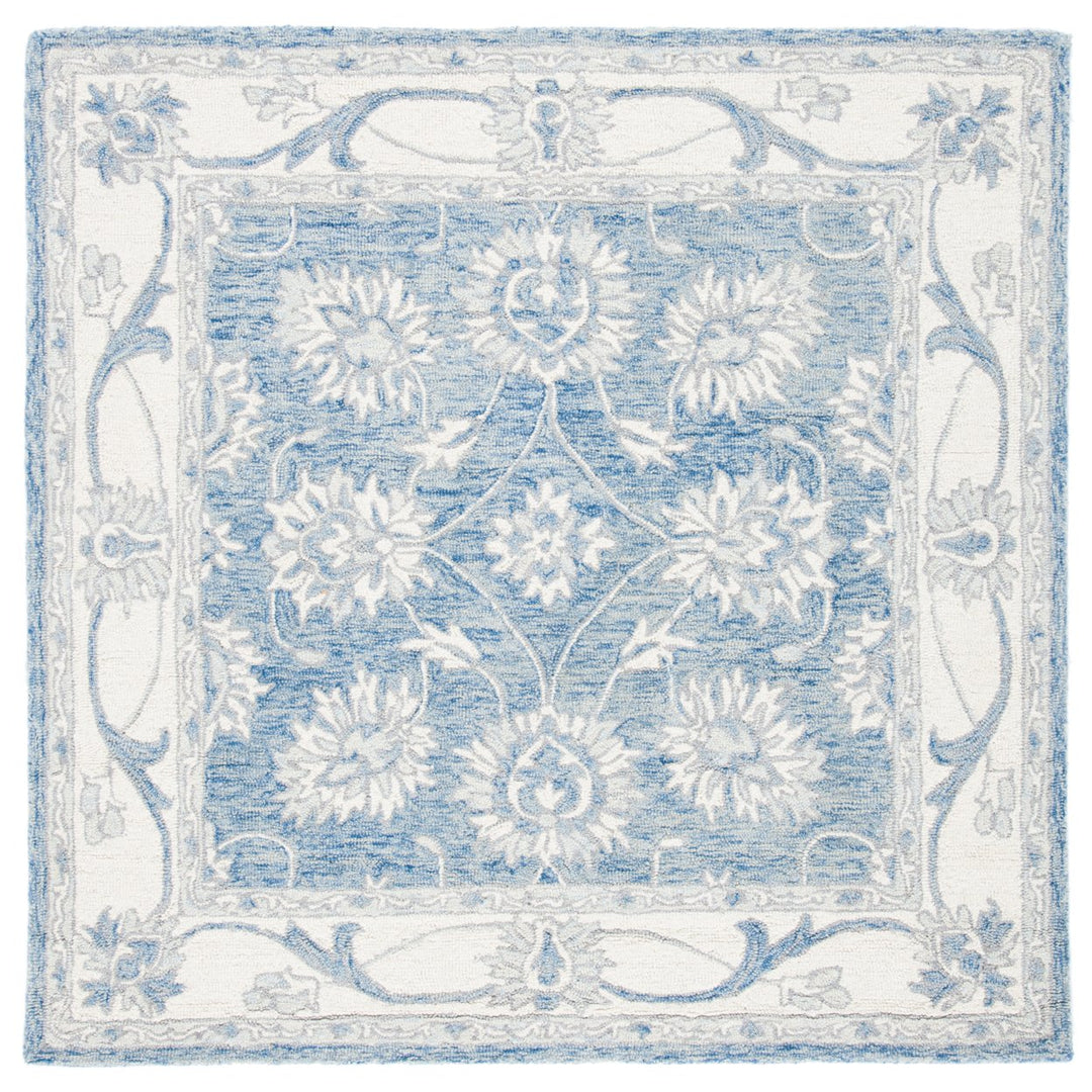 SAFAVIEH Micro-Loop MLP536M Handmade Blue / Ivory Rug Image 1