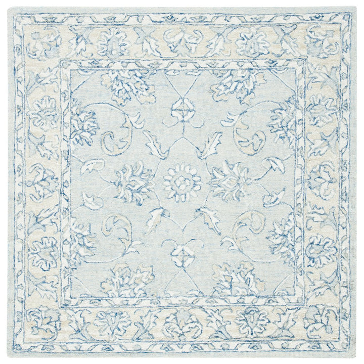 SAFAVIEH Micro-Loop MLP535M Handmade Blue / Beige Rug Image 1