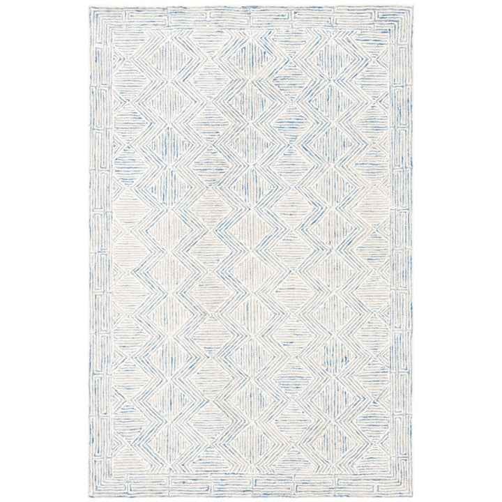 SAFAVIEH Micro-Loop MLP538M Handmade Blue / Ivory Rug Image 1