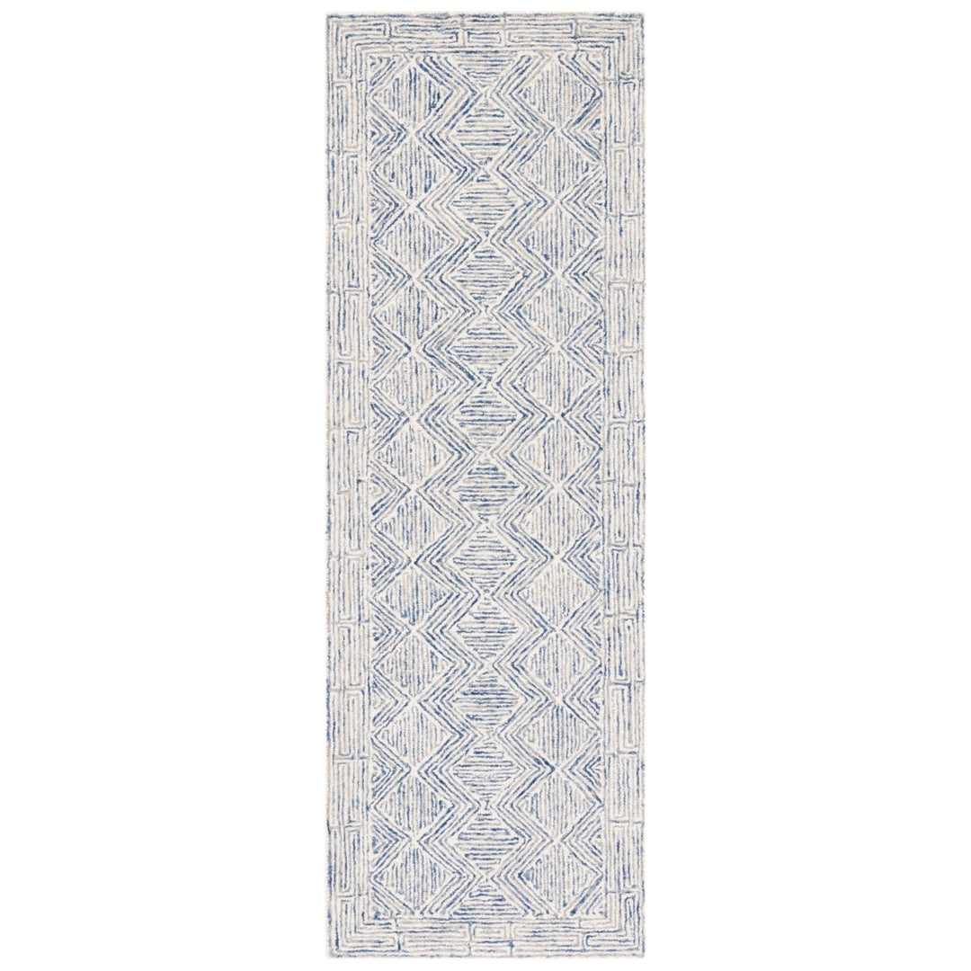 SAFAVIEH Micro-Loop MLP538M Handmade Blue / Ivory Rug Image 1