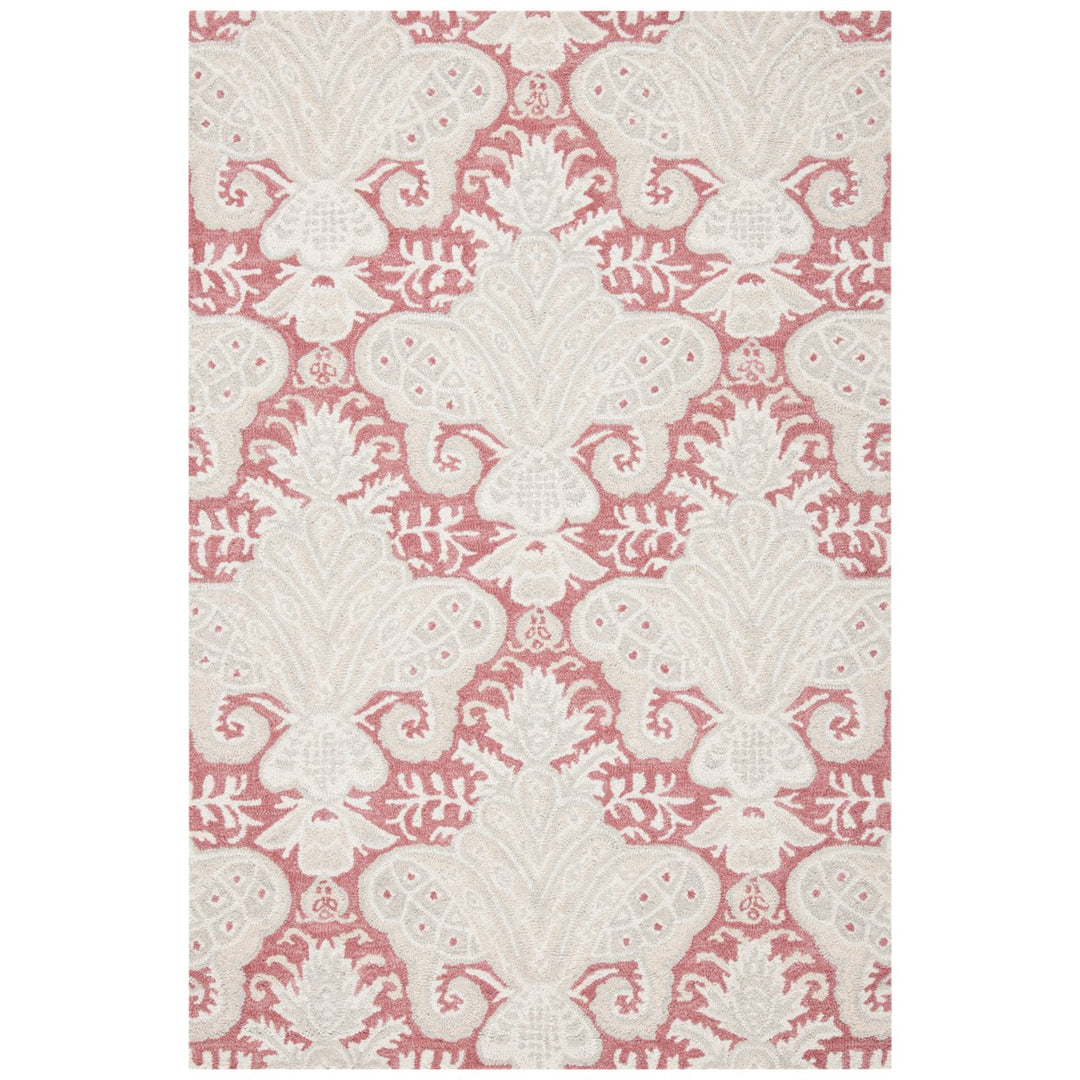 SAFAVIEH Micro-Loop MLP539U Handmade Pink / Beige Rug Image 3