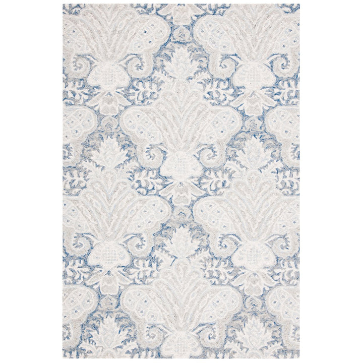 SAFAVIEH Micro-Loop MLP539M Handmade Blue / Ivory Rug Image 1