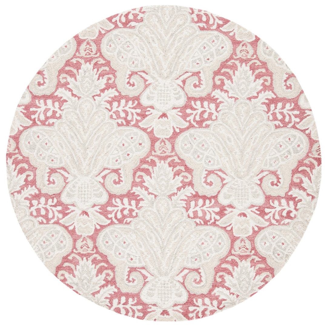 SAFAVIEH Micro-Loop MLP539U Handmade Pink / Beige Rug Image 5