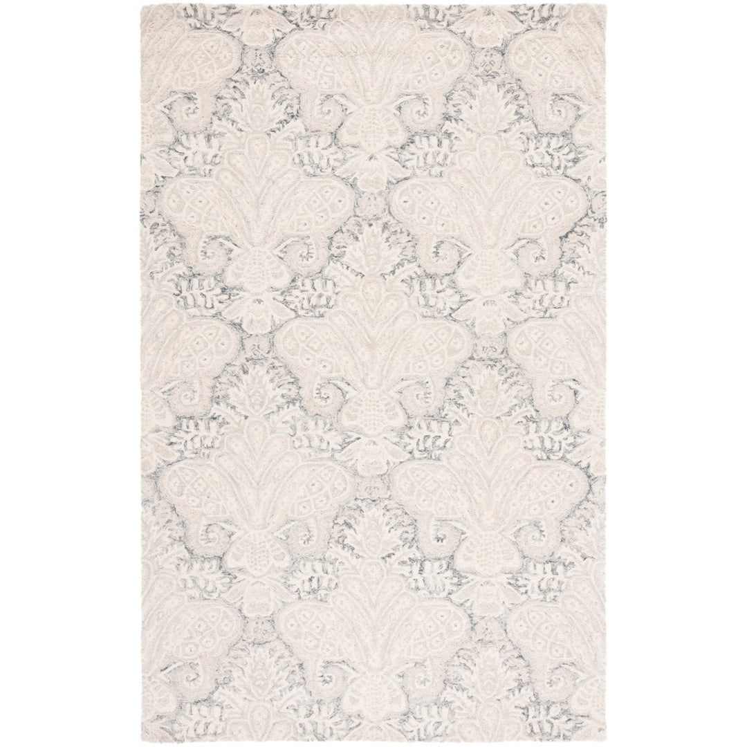 SAFAVIEH Micro-Loop MLP539H Handmade Charcoal /Ivory Rug Image 1