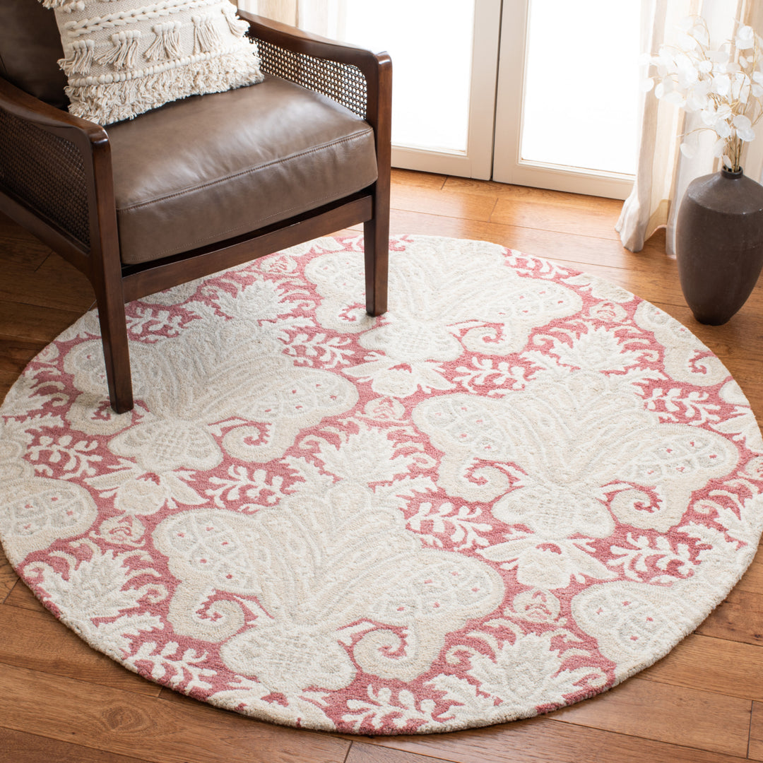 SAFAVIEH Micro-Loop MLP539U Handmade Pink / Beige Rug Image 8