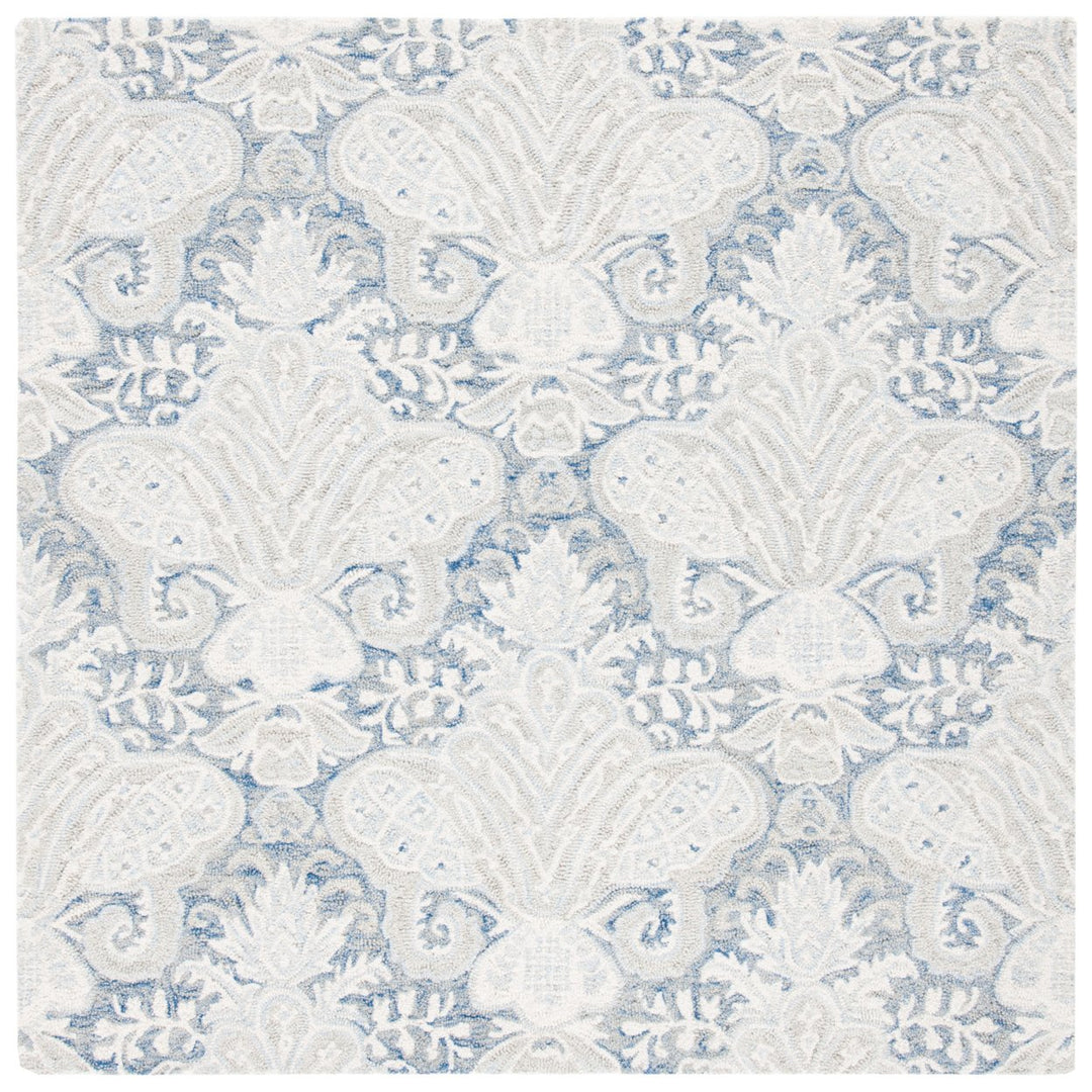 SAFAVIEH Micro-Loop MLP539M Handmade Blue / Ivory Rug Image 1