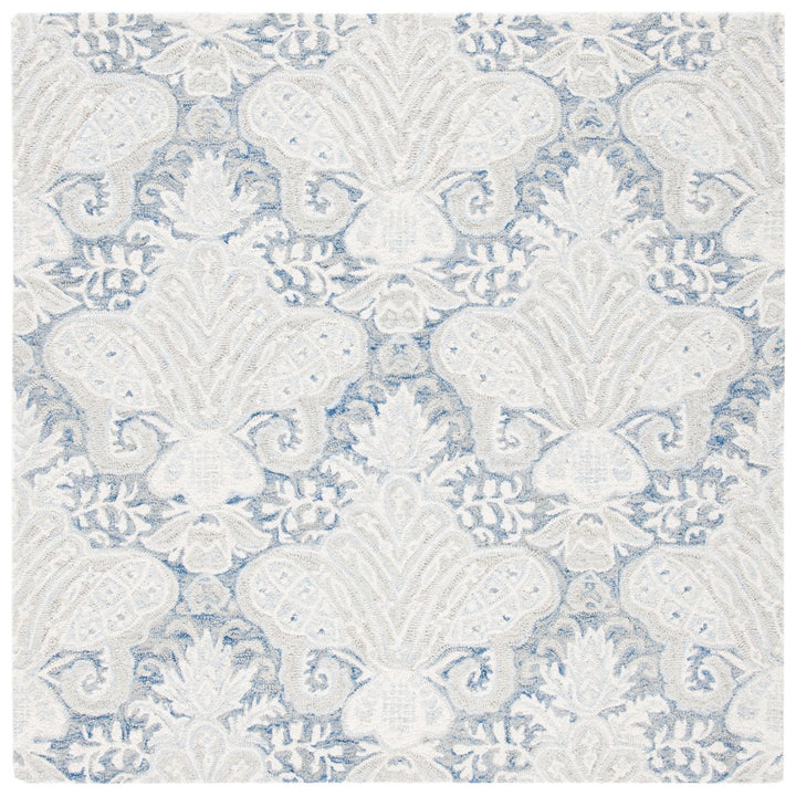 SAFAVIEH Micro-Loop MLP539M Handmade Blue / Ivory Rug Image 1