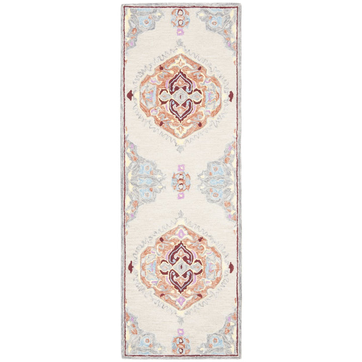 SAFAVIEH Micro-Loop Collection MLP551B Beige / Orange Rug Image 1