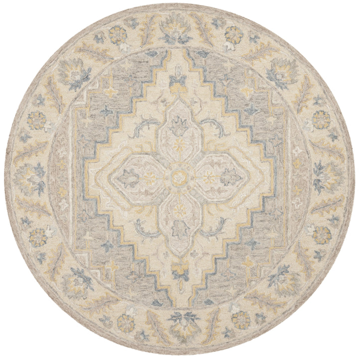 SAFAVIEH Micro-Loop MLP602B Handmade Beige / Grey Rug Image 3