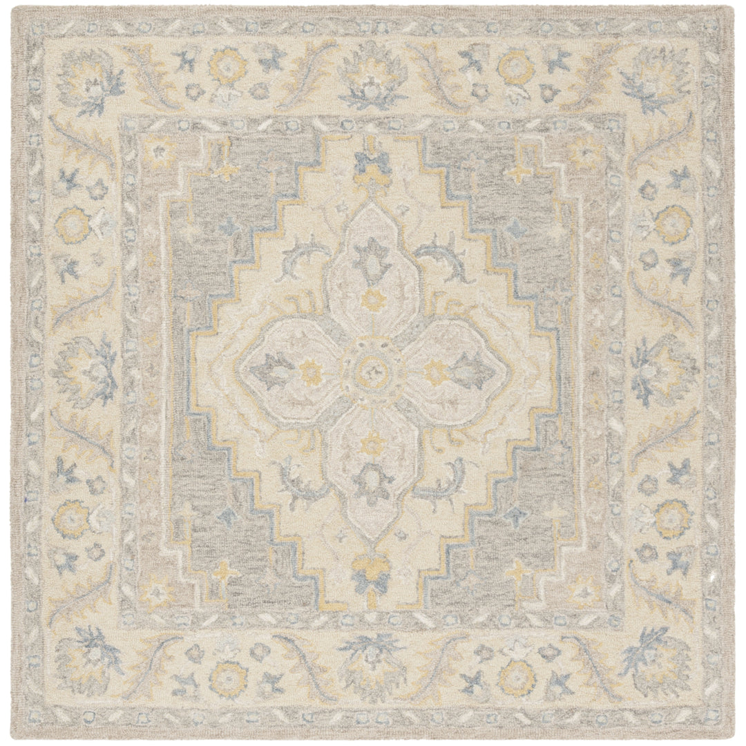 SAFAVIEH Micro-Loop MLP602B Handmade Beige / Grey Rug Image 5