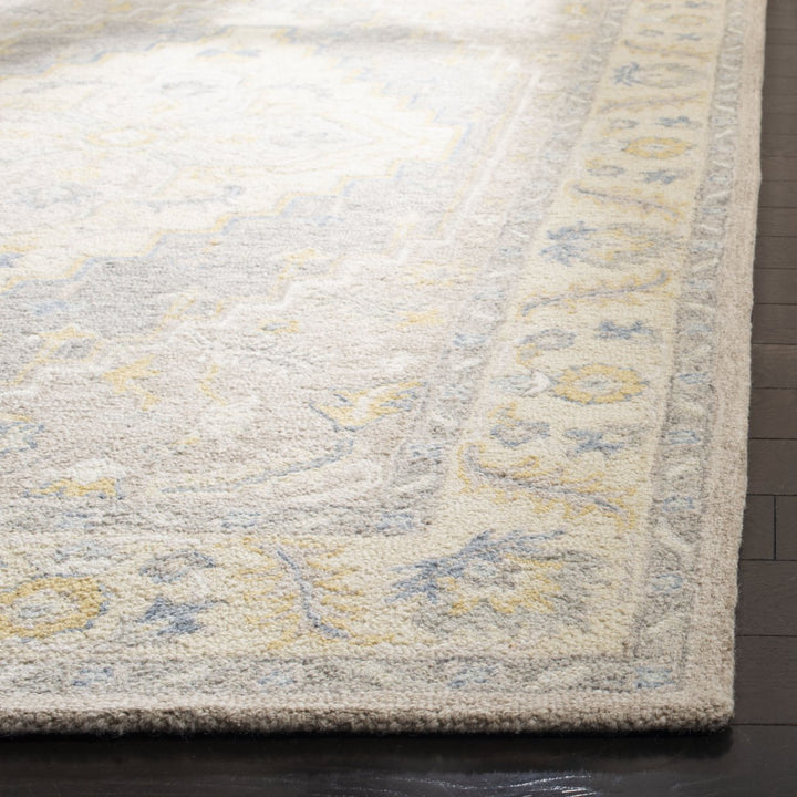 SAFAVIEH Micro-Loop MLP602B Handmade Beige / Grey Rug Image 6