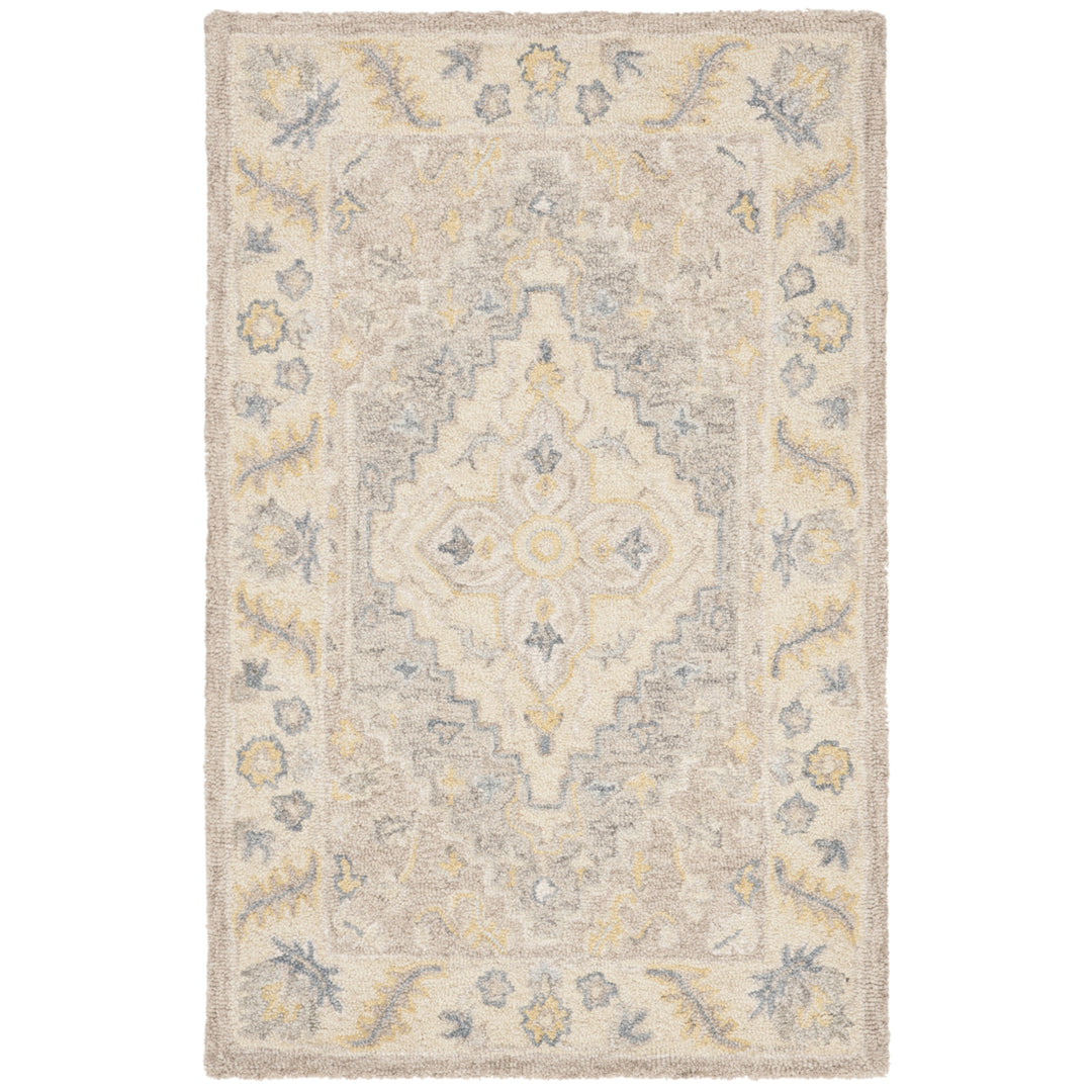 SAFAVIEH Micro-Loop MLP602B Handmade Beige / Grey Rug Image 7