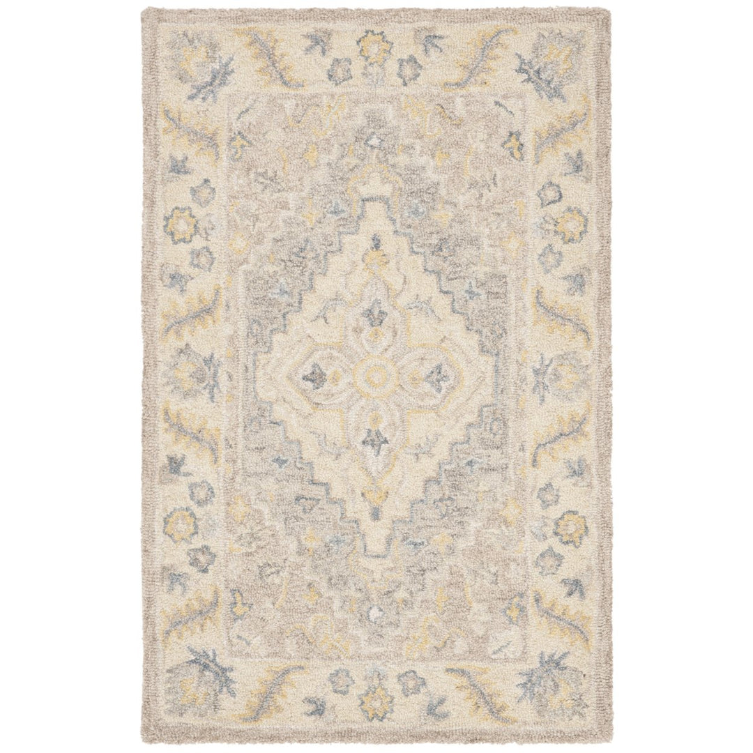 SAFAVIEH Micro-Loop MLP602B Handmade Beige / Grey Rug Image 1