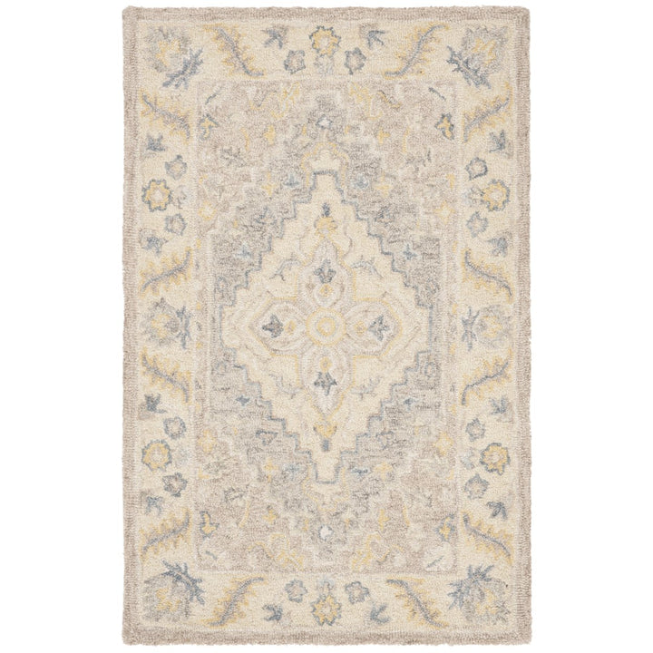 SAFAVIEH Micro-Loop MLP602B Handmade Beige / Grey Rug Image 1