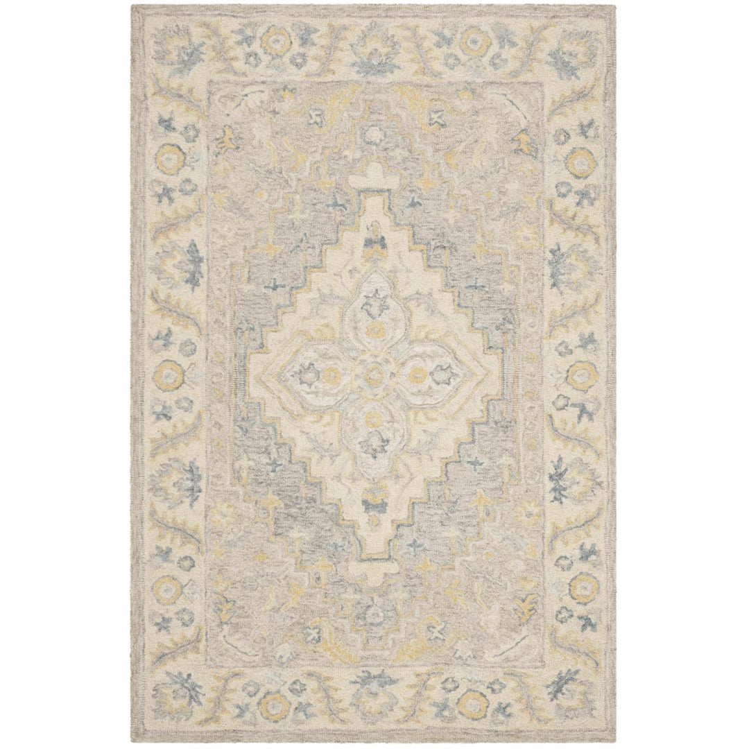 SAFAVIEH Micro-Loop MLP602B Handmade Beige / Grey Rug Image 1