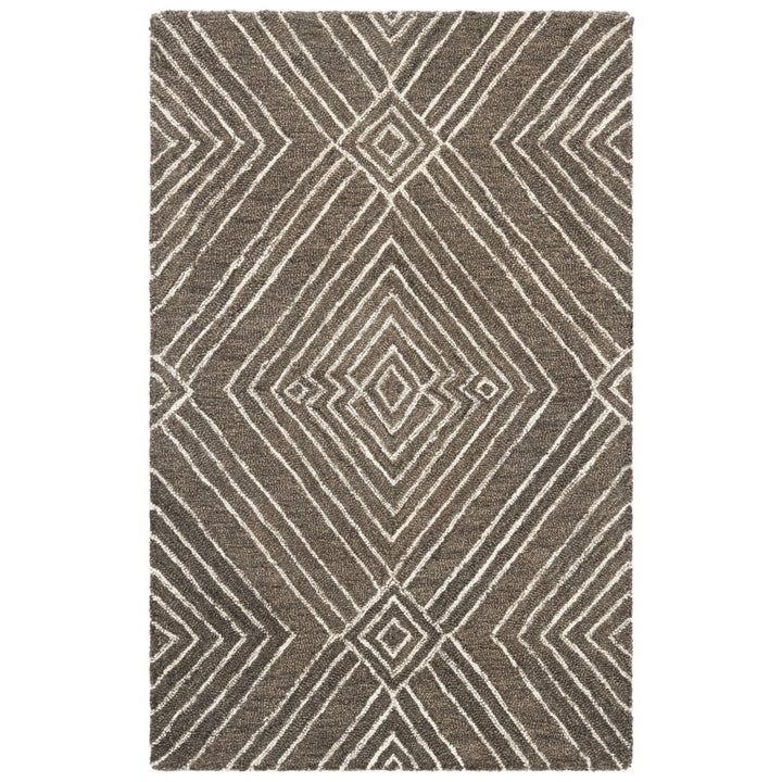 SAFAVIEH Micro-Loop MLP608F Dark Grey / Ivory Rug Image 1