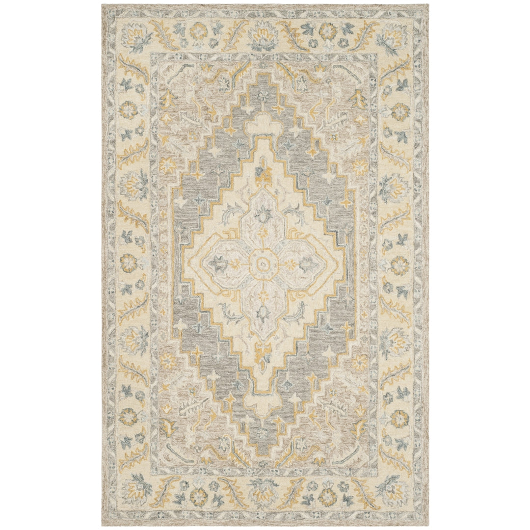 SAFAVIEH Micro-Loop MLP602B Handmade Beige / Grey Rug Image 9