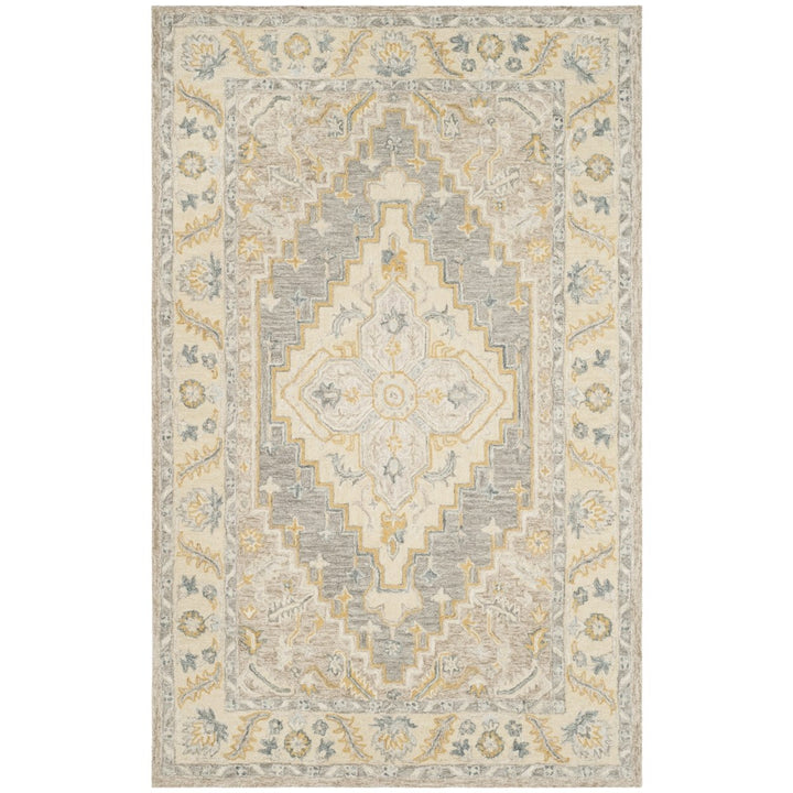 SAFAVIEH Micro-Loop MLP602B Handmade Beige / Grey Rug Image 1