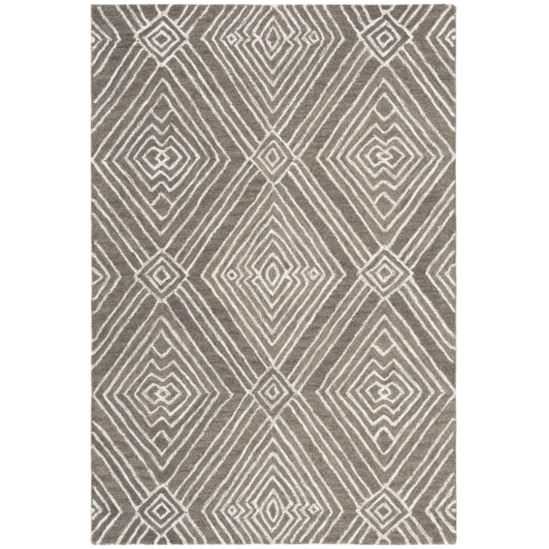 SAFAVIEH Micro-Loop MLP608F Dark Grey / Ivory Rug Image 1