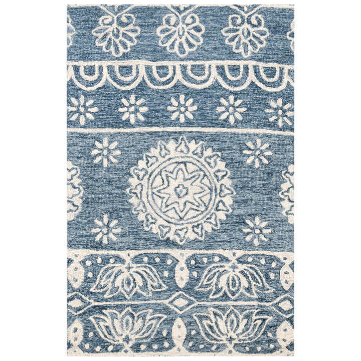 SAFAVIEH Micro-Loop MLP607M Handmade Blue / Ivory Rug Image 8