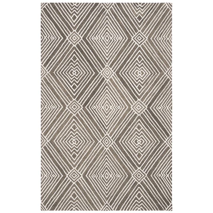 SAFAVIEH Micro-Loop MLP608F Dark Grey / Ivory Rug Image 1