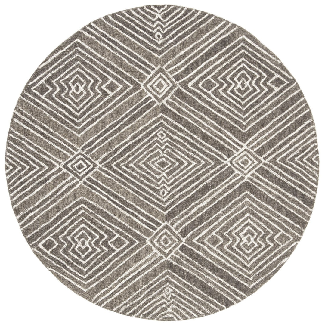 SAFAVIEH Micro-Loop MLP608F Dark Grey / Ivory Rug Image 1