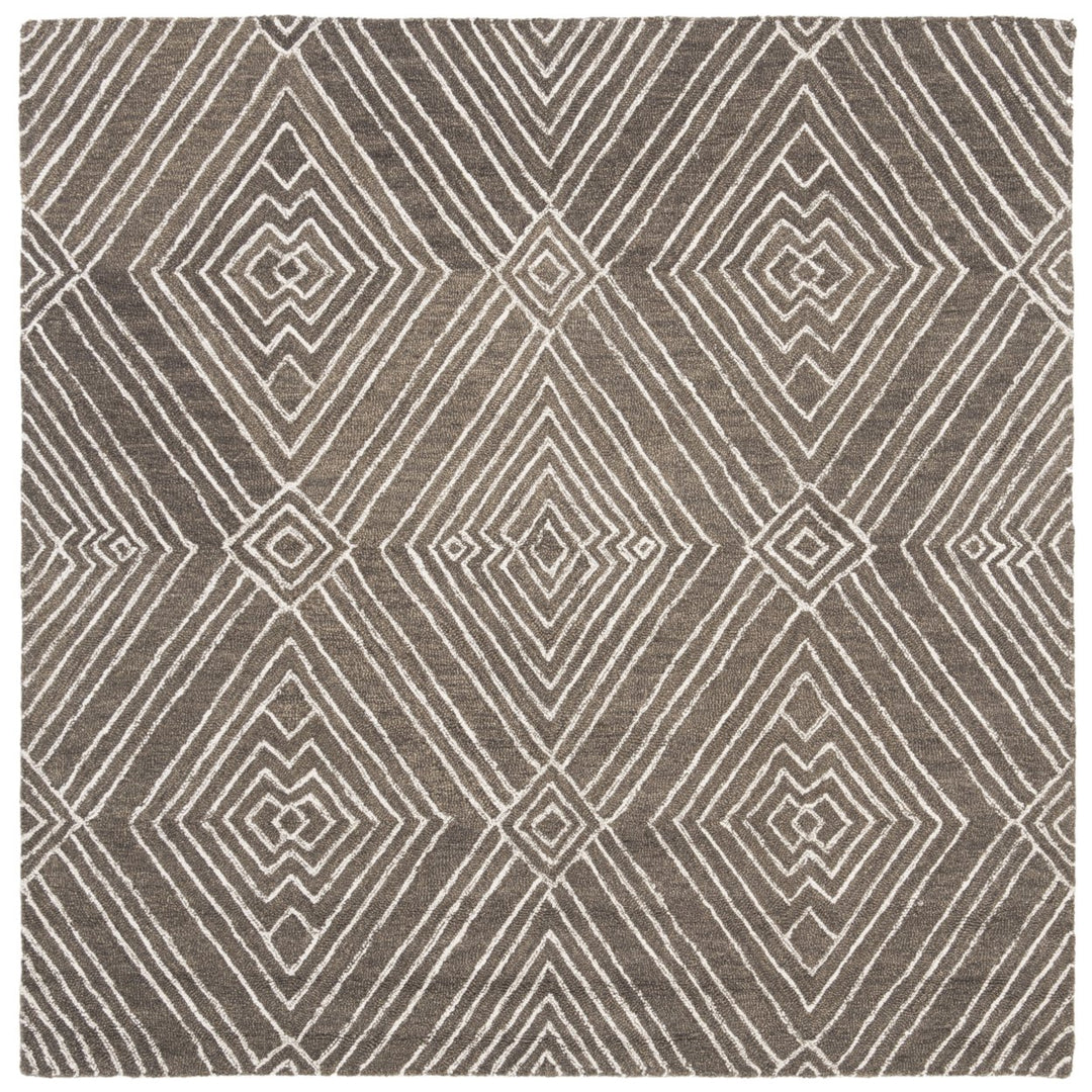 SAFAVIEH Micro-Loop MLP608F Dark Grey / Ivory Rug Image 1