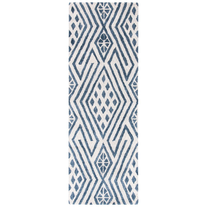 SAFAVIEH Micro-Loop Collection MLP611M Blue / Ivory Rug Image 1