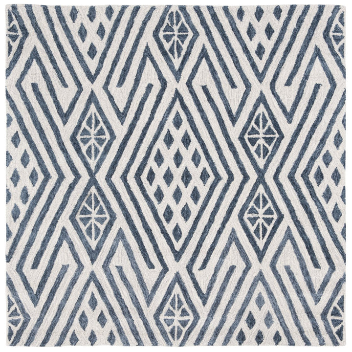 SAFAVIEH Micro-Loop Collection MLP611M Blue / Ivory Rug Image 1