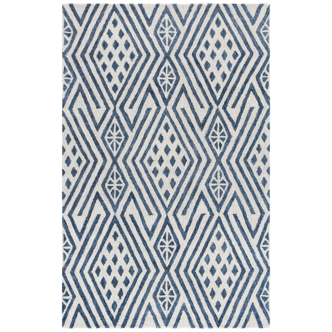 SAFAVIEH Micro-Loop Collection MLP611M Blue / Ivory Rug Image 1