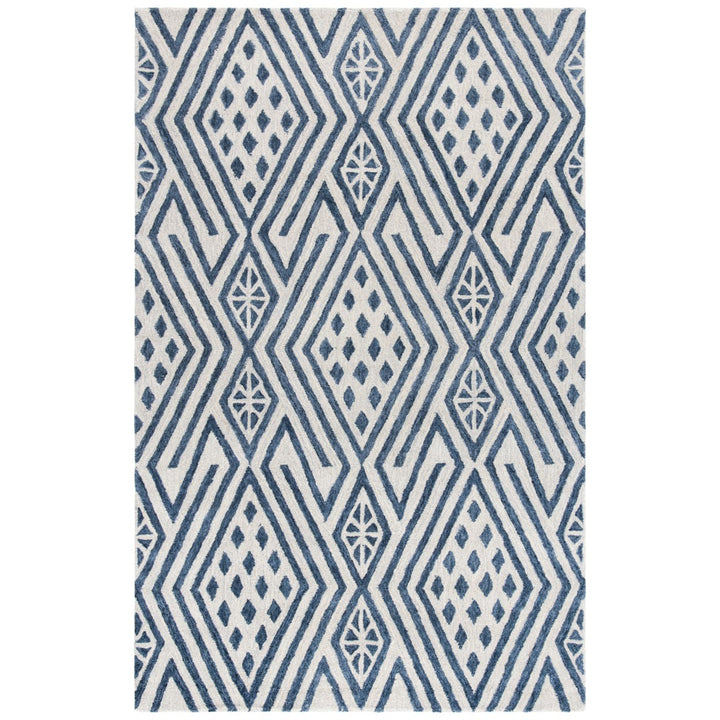 SAFAVIEH Micro-Loop Collection MLP611M Blue / Ivory Rug Image 1