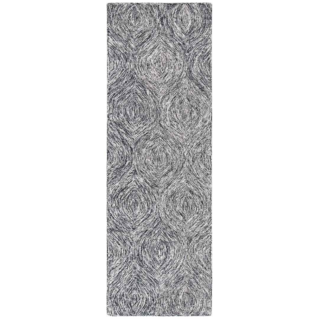 SAFAVIEH Micro-Loop MLP615Z Handmade Black / Ivory Rug Image 1