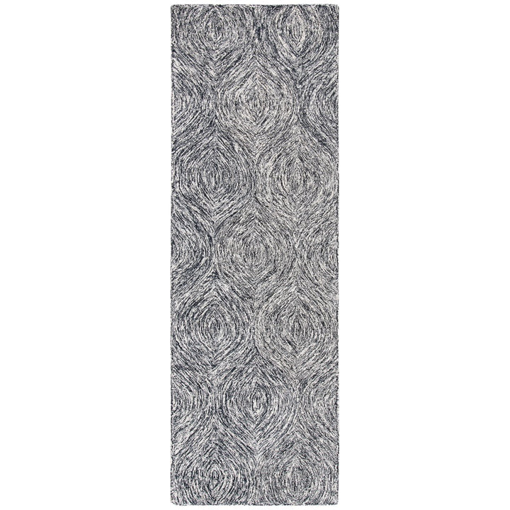 SAFAVIEH Micro-Loop MLP615Z Handmade Black / Ivory Rug Image 1