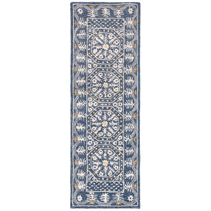 SAFAVIEH Micro-Loop MLP619M Handmade Blue / Ivory Rug Image 3