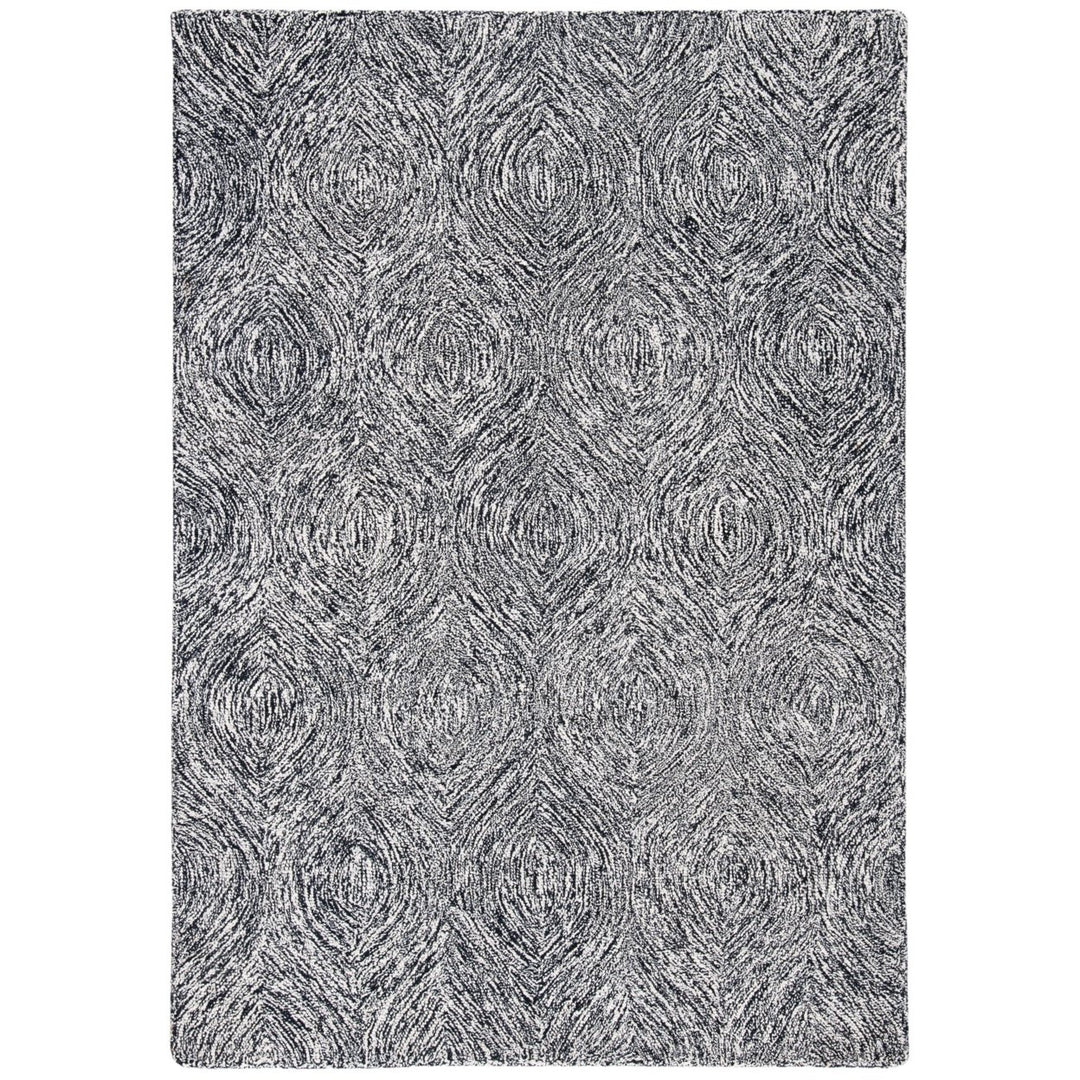 SAFAVIEH Micro-Loop MLP615Z Handmade Black / Ivory Rug Image 1