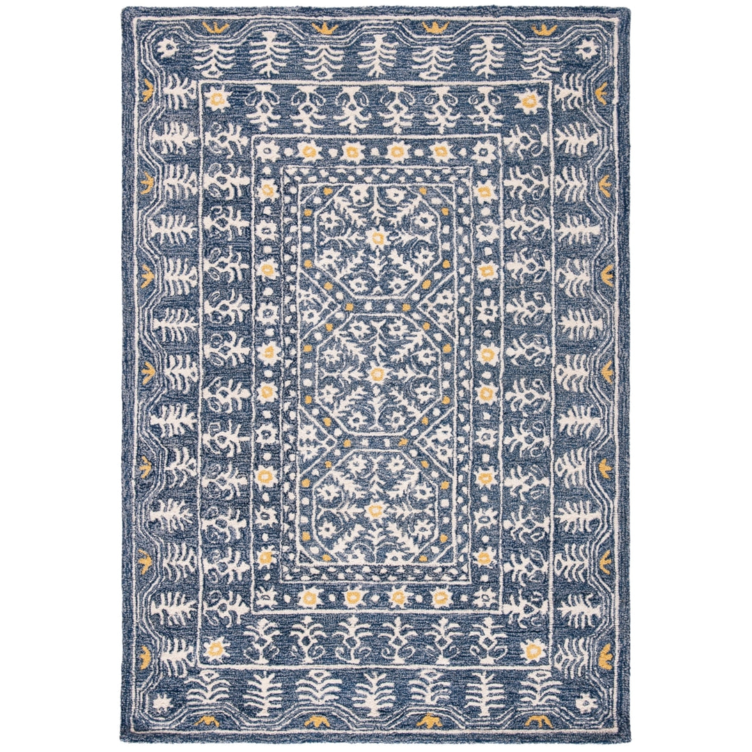 SAFAVIEH Micro-Loop MLP619M Handmade Blue / Ivory Rug Image 7