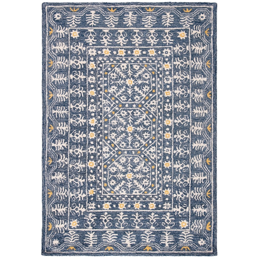 SAFAVIEH Micro-Loop MLP619M Handmade Blue / Ivory Rug Image 1