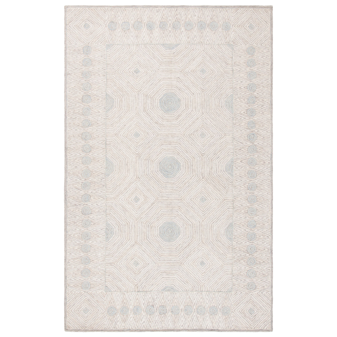 SAFAVIEH Micro-Loop MLP631G Handmade Silver / Beige Rug Image 1