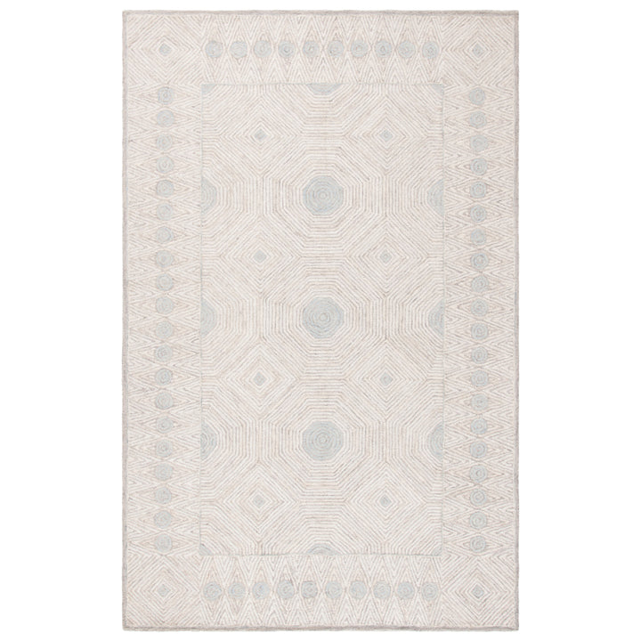 SAFAVIEH Micro-Loop MLP631G Handmade Silver / Beige Rug Image 1