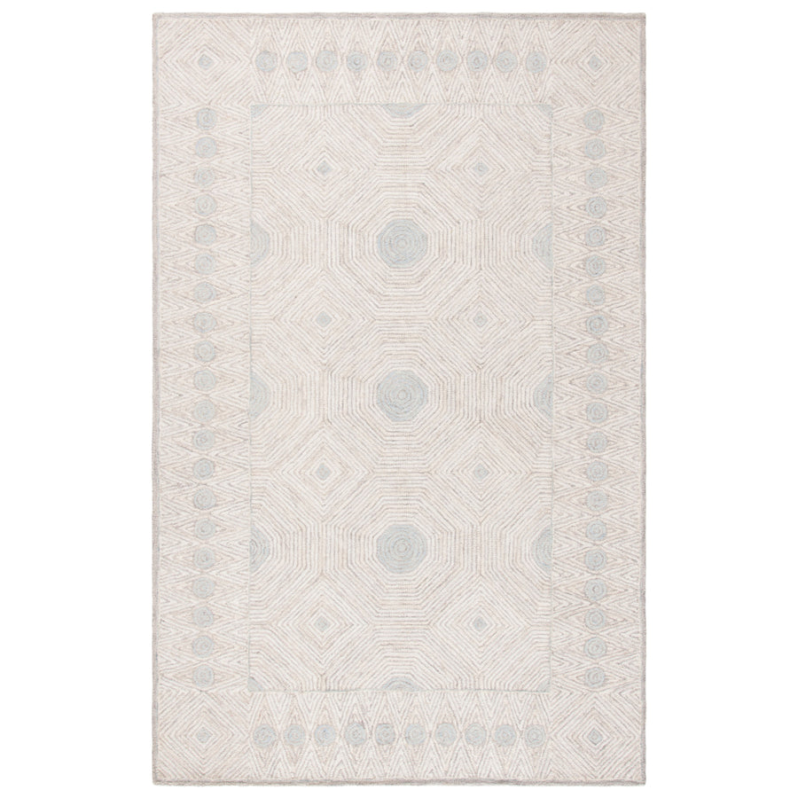 SAFAVIEH Micro-Loop MLP631G Handmade Silver / Beige Rug Image 1