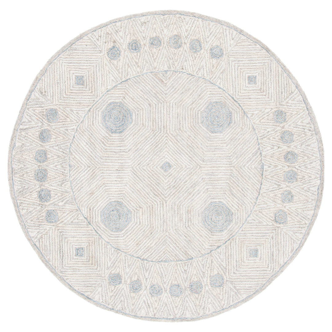 SAFAVIEH Micro-Loop MLP631G Handmade Silver / Beige Rug Image 3