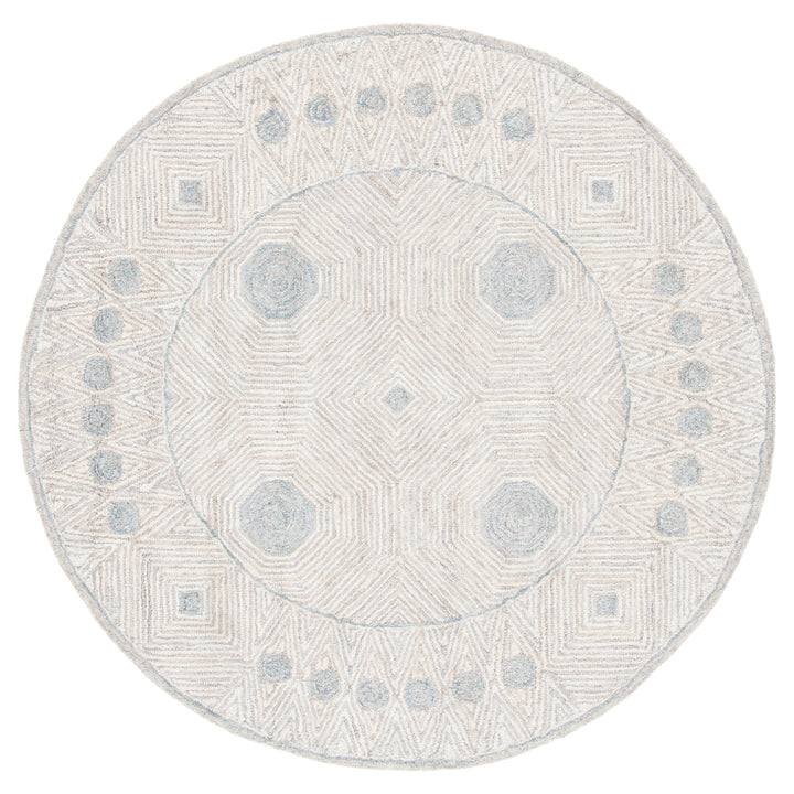 SAFAVIEH Micro-Loop MLP631G Handmade Silver / Beige Rug Image 3