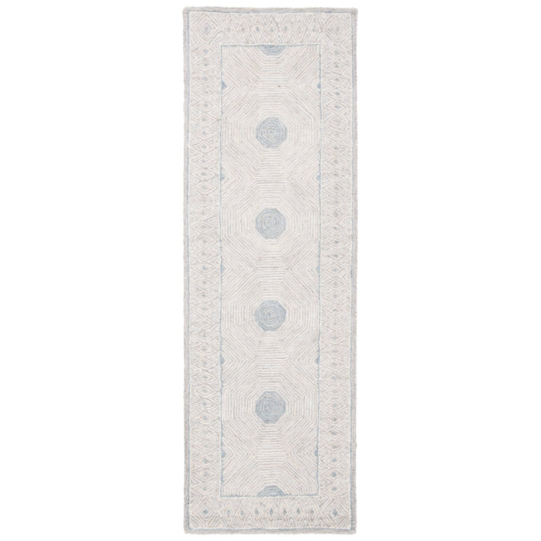 SAFAVIEH Micro-Loop MLP631G Handmade Silver / Beige Rug Image 1