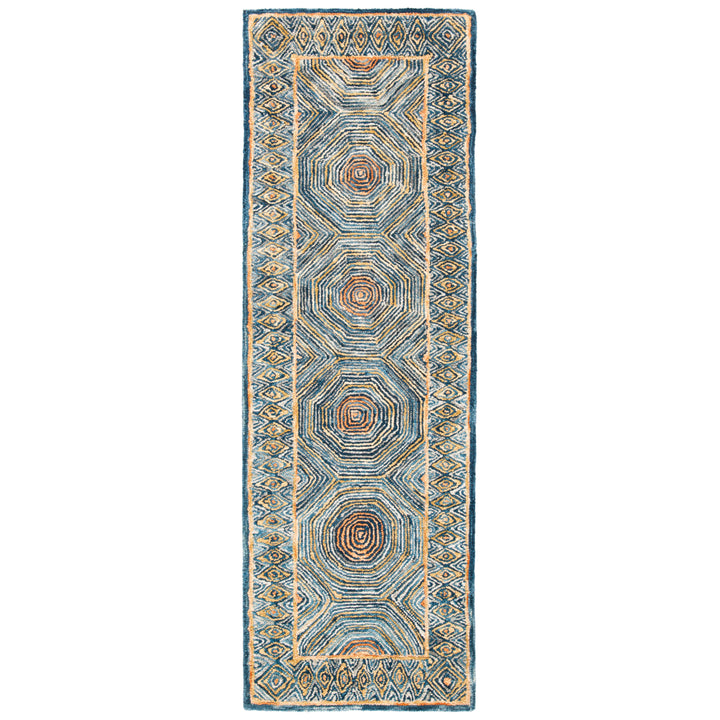 SAFAVIEH Micro-Loop MLP638Y Handmade Green / Blue Rug Image 5