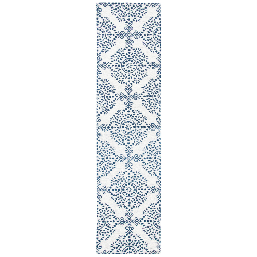 SAFAVIEH Micro-Loop Collection MLP647A Ivory / Blue Rug Image 5