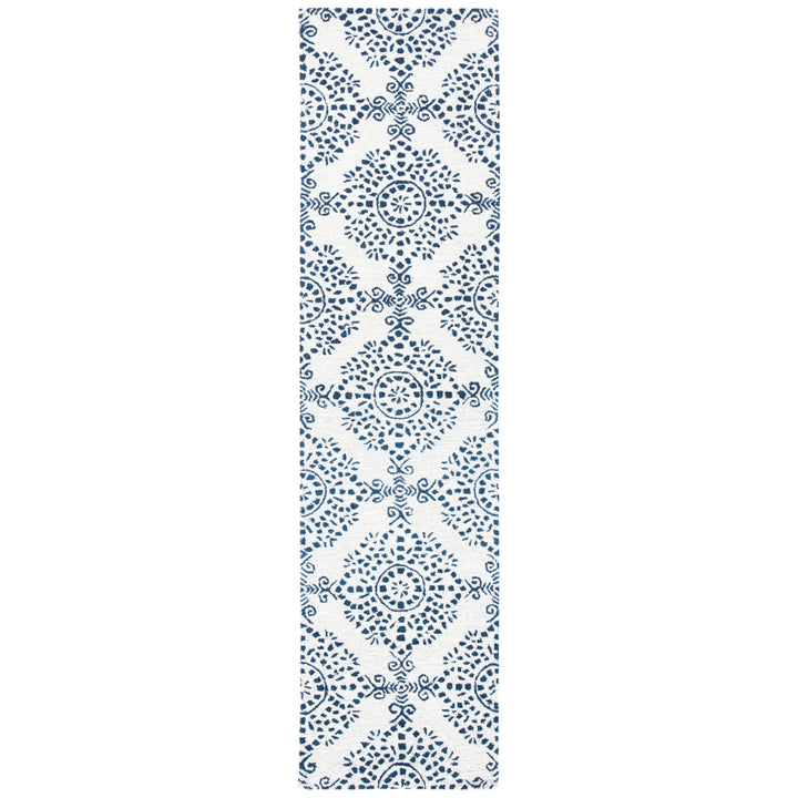 SAFAVIEH Micro-Loop Collection MLP647A Ivory / Blue Rug Image 5