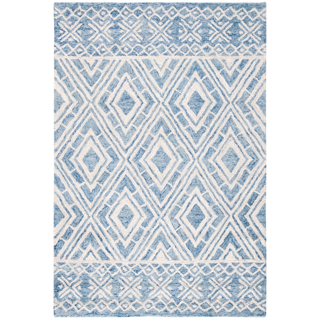 SAFAVIEH Micro-Loop MLP646M Handmade Blue / Ivory Rug Image 1