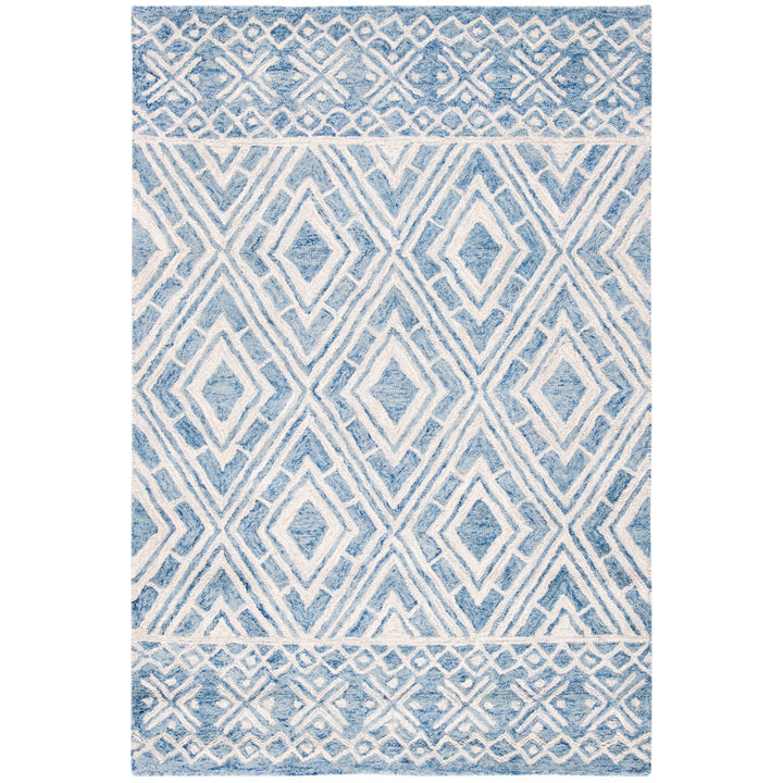 SAFAVIEH Micro-Loop MLP646M Handmade Blue / Ivory Rug Image 1