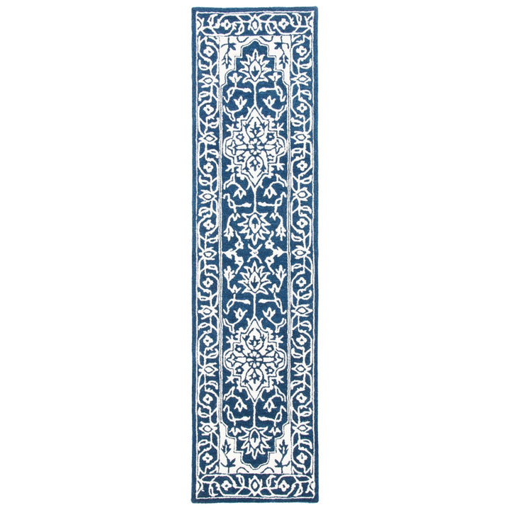 SAFAVIEH Micro-Loop Collection MLP648N Navy / Ivory Rug Image 5